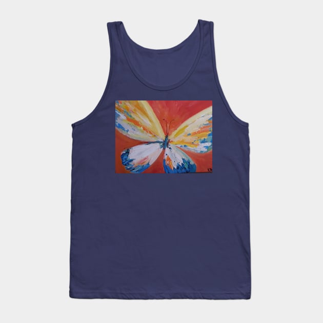 Butter Yellow Butterfly Tank Top by Oregon333